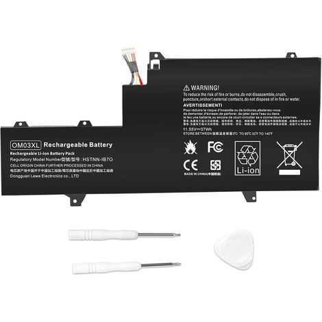 57Wh OM03XL Batterie pour Ordinateur Portable HP EliteBook x360 1030 G2 Série OM03XL OMO3XL OM03057XL 863167-1B1 863167-171 863280-855 HSN-I04C HSTNN-IB70 HSTNN-IB7O 11.5V (1/5)