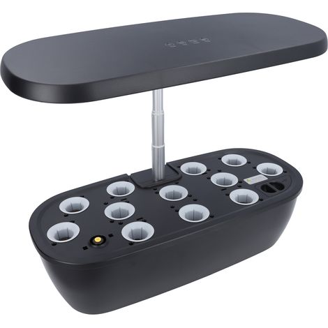 Système de culture hydroponique Jardinage intérieur avec LED Lampe de culture Kit de germination des plantes Culture hors sol Cadeau idéal 100-240 V Noir Prise UE