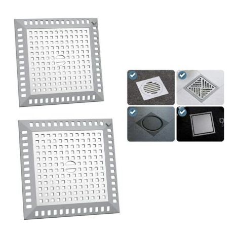 Attrape Cheveux Douche 12,3 x 12,3 cm Filtre Evier Cuisine de Carré en Acier Inoxydable Argenté Grille Evier Anti-Obstruction pour Douche de Salle de Bain, pour Salle de Bain et Cuisine (1/5)