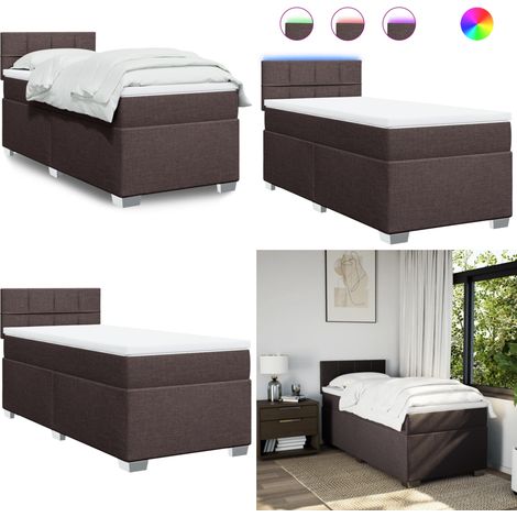 Boxspringbett mit Matratze Dunkelbraun 90x190 cm Stoff - Boxspringbett - Doppelbett - Bettenrahmen - Liegefläche 90x190 Cm - Dunkelbraun - Home & Living (1/5)