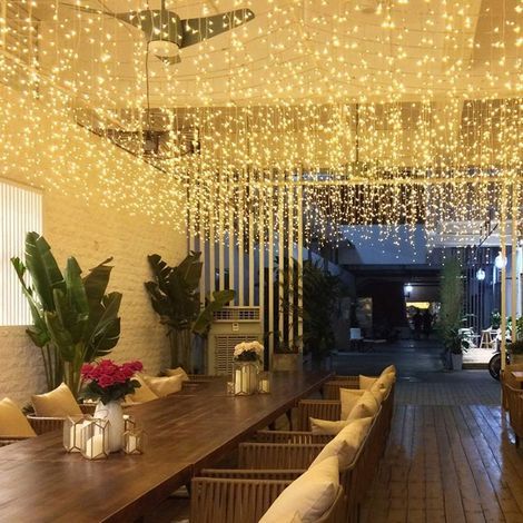 Outdoor Light Curtain  String Lights 8 Modes Christmas Lighting for Window Balcony Wall Bedroom Holiday Party Wedding [Energy Class F], 4 m x 0.3 m (1/4)