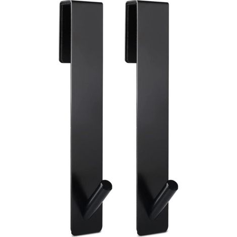 Verlängerte Türhaken (18cm) für rahmenlose Glasduschtür, Handtuchhaken, 2er-Set, Schwarz (1/5)