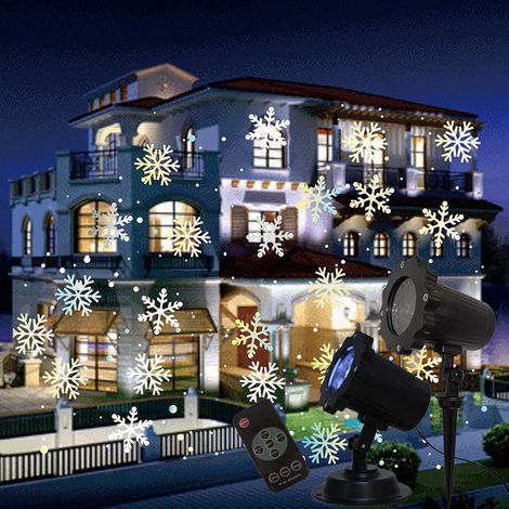 Lampe Projecteur de Flocon de Neige, LED Projecteur Lumière pour Décoration Arbre de Noël, Halloween, Fête, Vacances, Intérieur [Classe énergétique F] (1/3)