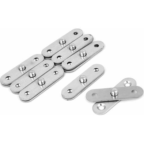 Juego de bisagras para puertas FOREHILL de 8 piezas, de acero inoxidable, para puertas giratorias de 360°, 57 mm x 16 mm – Plata (1/4)