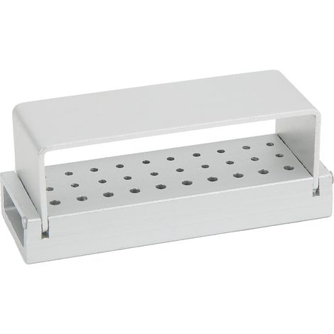 Matériel de dentiste outils acier inoxydable 30 trous désinfection fraise boîte étui fraises dentaires argent (1/5)