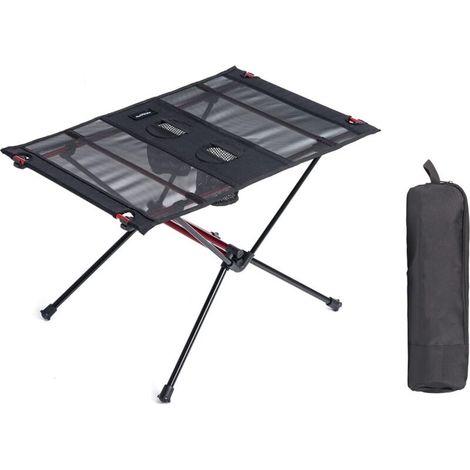 Table Pliante Rectangulaire Ultralégère Oxford Table de Pique-Nique Camping Table Pliable Cuisine Table Portable Randonnée Camping en Plein Air (Noir) (1/5)