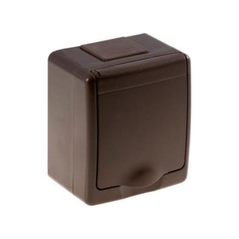 Casquillo beta herm茅tico individual, marr贸n, tapa marr贸n, IP44 /D.3210BRG/1/