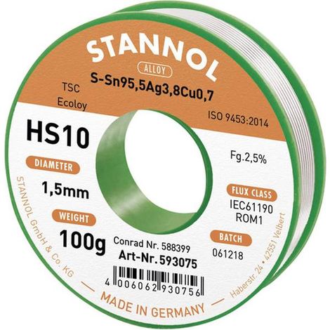 Stannol Filo Saldante Senza Piombo 1,5 mm 100 g