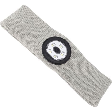 Bandeau LED anti-transpiration lumineux pour le sport, idéal pour la course à pied et le fitness en extérieur (gris et blanc). (1/5)