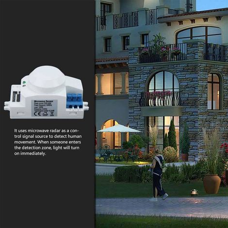 Détecteur de mouvement radar à micro-ondes à 360 degrés avec interrupteur intelligent 220-240 V CA SK-600