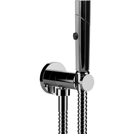 Kit doccetta in ottone shut-off e idroscopino tondo cromo doppia funzione (1/3)