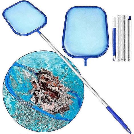Kit de nettoyage de piscine, comprenant une épuisette à mailles fines et une tige en aluminium de 120 cm AF (1/5)