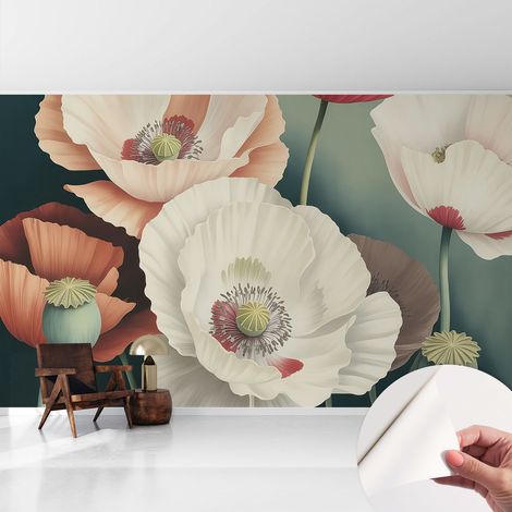 Fotomurale adesivo stickers - murali decorativo - soggiorno moderno - effetto realistico - Bellezza floreale 416x254 cm (1/5)