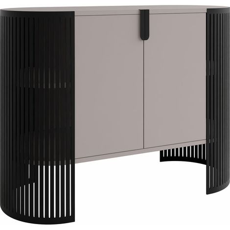 Aparador Civer, Negro + Cachemira, 90x120cm, Número de puertas: 040cm, Metal, Aglomerado laminado
