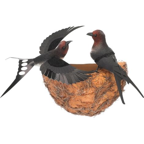 Artificial Swallow Nest Simulated Nest Rustic Wall Decoration for Garden and Patio Realistic Outdoor Bird Ornament for Landscaping Decorative Bird Figurine (1/5)