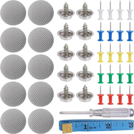 Crrynuo - Kit de réparation de garniture de toit de voiture - 65 pièces - Universel - Avec outils - Gris (1/5)