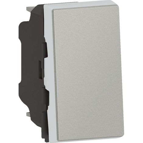 INTERRUPTEUR OU VA-ET-VIENT ALUMINIUM LEGRAND MOSAIC EASY LED 10AX 250V 1 MODULE 079201L (1/3)