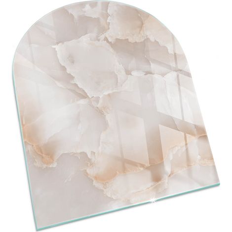 Plaque Rectangulaire décorative de sol avec impression sous cheminée protection et design Motif pierre naturelle 80x70 cm (1/5)