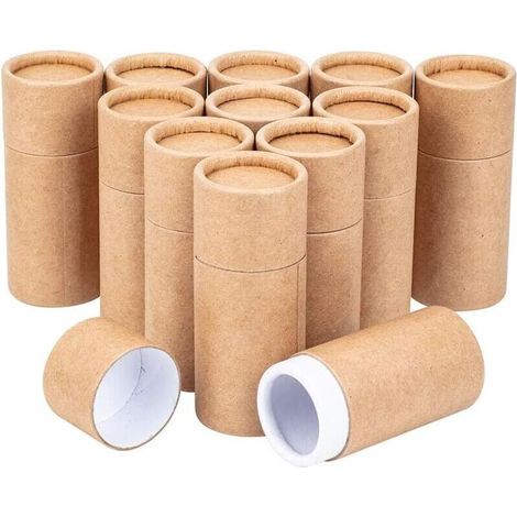 ALLIANDIS12 PCS 50 ML Burlywood Kraft Tubes en Carton Ronde Conteneurs en Papier Kraft pour Crayons Thé Caddy Café Cosmétique Artisanat Emballage Cadeau (1/4)