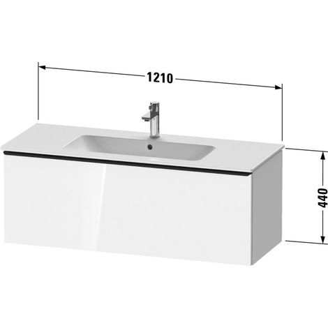 Duravit DE42640BD550000 DN WTU WH 1210x462x440 Az 1 Ei (1/2)