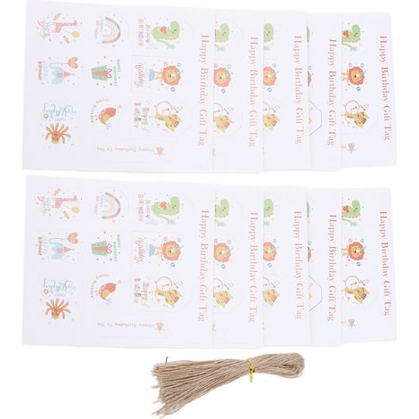 100 étiquettes cadeaux anti-rides, indéchirables, non toxiques et sans danger pour les sacs, avec corde en jute pour la décoration (1/5)