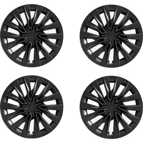 Bouchons de roue, plastique durable, design à clipser, Style du 19e siècle Noir, Tesla-a, 2023-Présent-a, Modèle3 Highland 18in-a (1/2)