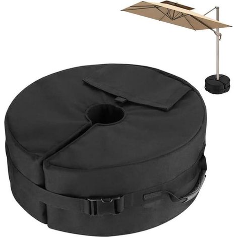 Sac De Poids pour Parasol De Patio, 46cm Support De Base De Sable Détachable Rond Résistant Aux Intempéries s'adapte Porte-à-Faux Décalé, Porte-Parapluie Ou Mât De Drapeau (1/4)
