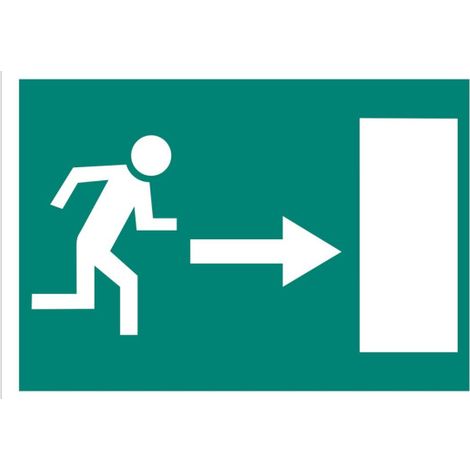 Señal evacuación fotoluminiscente Salida de emergencia puerta derecha                                                   Señal PVC luminiscente       210X148