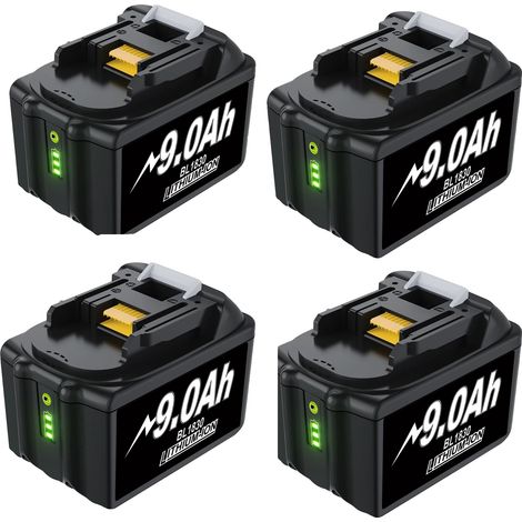 Batería, compatible con 18 V, alta capacidad de 9000 mAh, color blanco. (1/2)