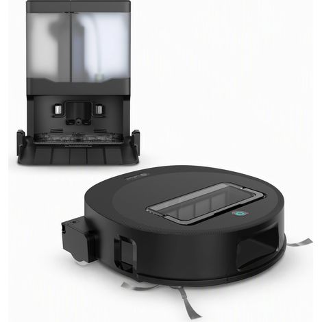Lefant L12 PRO Aspirateur Robot Laveur avec station, 20000Pa, Serpillère à Rouleau Extensible,Nettoyage des bords,Ultra-Mince,Idéal Poils d'Animaux & Tapis - Noir (1/5)