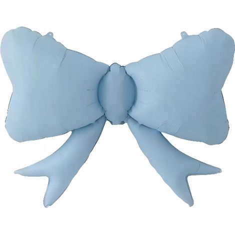 Ballon en aluminium bleu pastel avec nœud papillon, décoration de fête d'anniversaire, 80 x 63 cm (1/3)