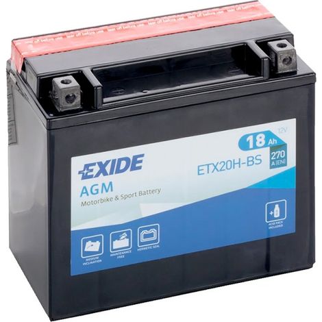 Batterie moto Exide ETX20H-BS YTX20H-BS 12v 18ah 270A (1/2)