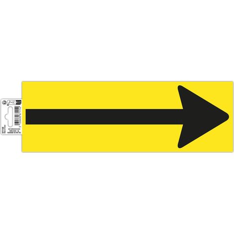 Exacompta - Ref. 67115E - 1 striscia adesiva Simbolo per la marcatura a terra a forma di "freccia" nera su sfondo giallo - In PVC antiscivolo, resistente ai raggi UV - Dimensioni pannello: 30 x 10 cm (1/2)