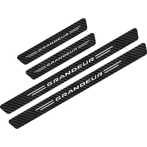 (Noir et blanc,pour GRANDEUR) 4 autocollants de seuil de voiture,accessoires auto,autocollant en fibre de carbone pour Hyundai Getz,GRANDEUR,NEXO,PALISADE,STAREX,TIBURON (1/3)