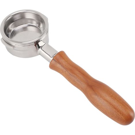 Manchon en bois détachable pour filtre 58mm sans fond, 2 oreilles, panier inclus, accessoire inox pour machine à café WPM 130 (1/5)