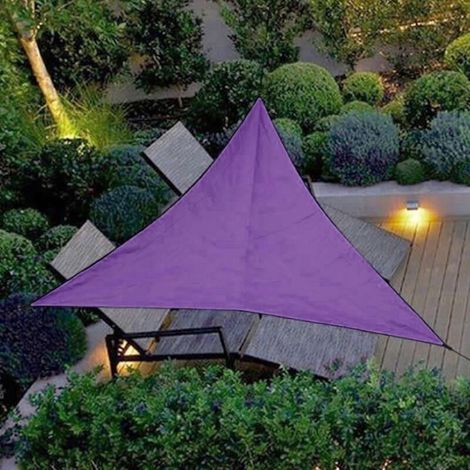 Voile d'ombrage triangulaire imperméable et résistante aux UV pour terrasse, jardin, piscine et camping (1/5)