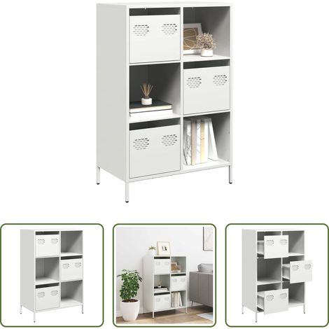 vidaXL Wandhalterung - Highboard Weiß 68x39x103,5 cm Stahl (1/5)