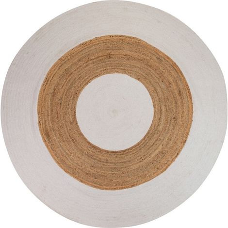 Jute-Baumwoll-Teppich Braun Weiß 200x200 cm (1/3)