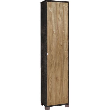 Colonna 1 Anta 43L x 29P x h190 – Finitura Nero Opaco e Legno Noce Stelvio – Sarmog (1/2)