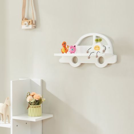 Étagère murale Skanderborg pour chambre d’enfant 21 x 40 x 10,8 cm forme voiture [en.casa] (1/5)