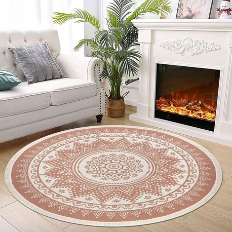 Tapis rond en coton mandala tendance pour salon (1/5)