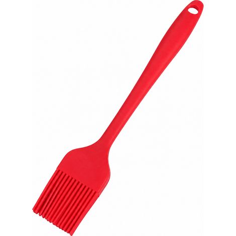 Pinceau à huile en silicone 21 cm, petite taille, couleur rouge (1/5)