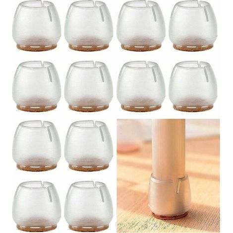 Ensemble de protections pour pieds de meubles - 16 embouts et patins de chaise, coussinets en silicone pour protéger les sols et éviter les rayures (1/4)