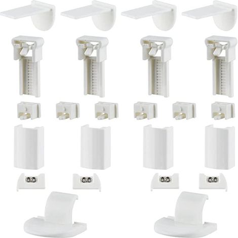 24-piece set of pleated blind accessories, easy-to-install and fix brackets, 20mm pleated blind accessories. (1/5)