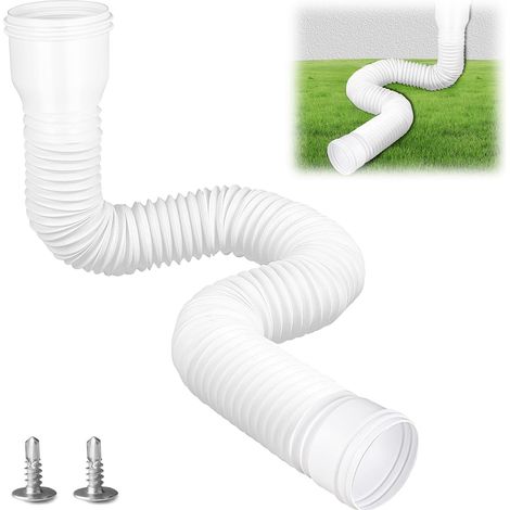 Roof Channels, Downhill Pipe, Gutter Extension 150 cm Rainpale Discovery Pipe Extensions, Flexible Kit, Rain Ditch, Lawn Extension (1 White) (1/5)