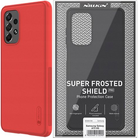 Nillkin Super Frosted Shield Pro, custodia protettiva resistente per Samsung Galaxy A73, colore rosso (1/5)