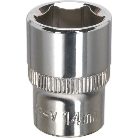 Sealey SP3814 Premier Fully Polished Socket 3/8""Sq Drive 14mm