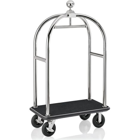 Chariot à bagages en Acier Inoxydable noir L 1130 mm l 620 mm H 1910 mm 2 - Was Germany