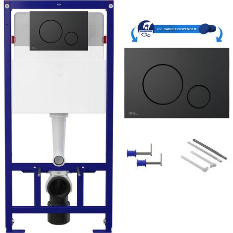 Concealed 1.12m Wall Hung Cistern Frame - Matt Black