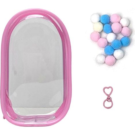 Étui de rangement pour poupée résistant aux rayures, coque en peluche, texture acrylique, porte-clés, sac de rangement pour figurines, idéal pour la conservation des petits jouets, rose (1/5)
